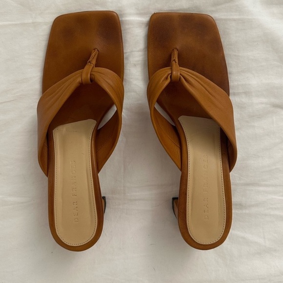 Dear Frances Heeled Sandal in Cognac - Picture 2 of 3